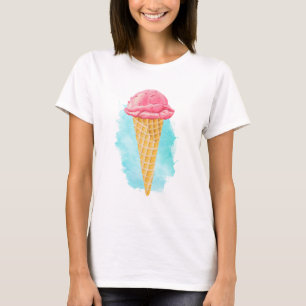 Ice Cream Cone met een blauw schilderplaatje T-shirt