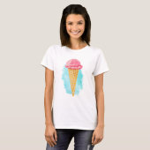 Ice Cream Cone met een blauw schilderplaatje T-shirt (Voorkant volledig)