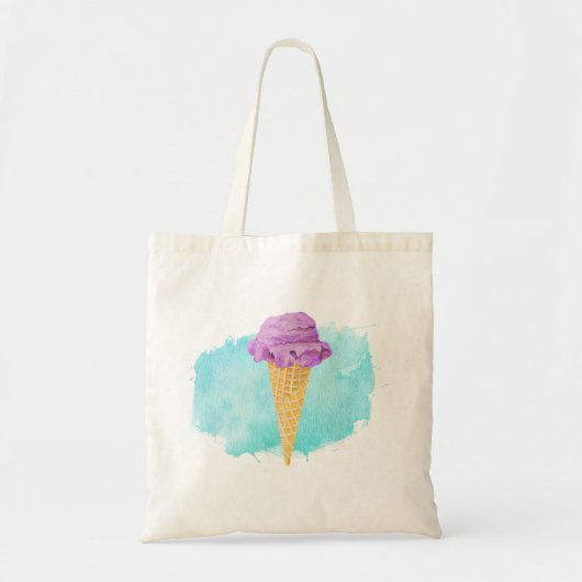 Ice Cream Cone met een blauw schilderplaatje Tote Bag (Voorkant)