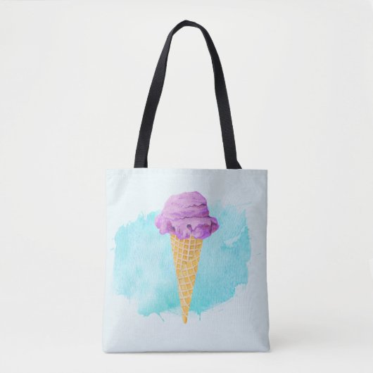 Ice Cream Cone met een blauw schilderplaatje Tote Bag (Voorkant)