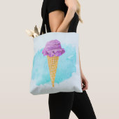 Ice Cream Cone met een blauw schilderplaatje Tote Bag (Dichtbij)