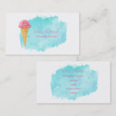 Ice Cream Cone met een blauw schilderplaatje Visitekaartje (Voorkant / Achterkant)