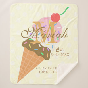 Ice Cream Cone met Sprinkles & een Cherry op de To Sherpa Deken