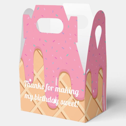 Ice Cream Cone met Sprinkles Plezier Bedankdoosjes (Geopend)