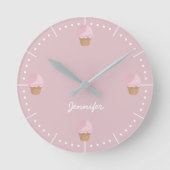 Ice Cream Cone Modern Pink Kitchen Ronde Klok (Voorkant)