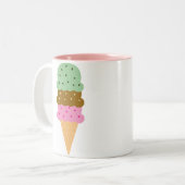 Ice Cream Cone-Mok Tweekleurige Koffiemok (Voorkant links)