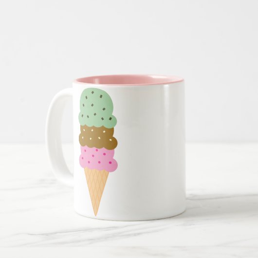 Ice Cream Cone-Mok Tweekleurige Koffiemok (Voorkant links)