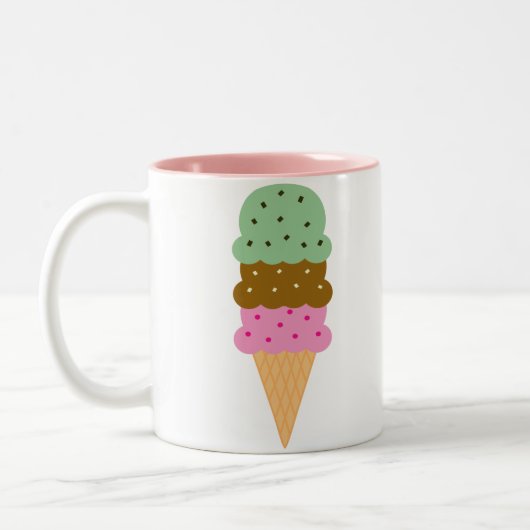 Ice Cream Cone-Mok Tweekleurige Koffiemok (Links)