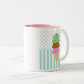 Ice Cream Cone-Mok Tweekleurige Koffiemok (Voorkant rechts)
