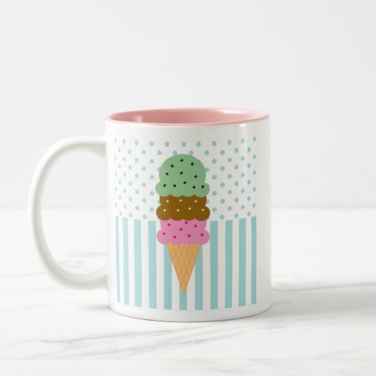 Ice Cream Cone-Mok Tweekleurige Koffiemok (Links)