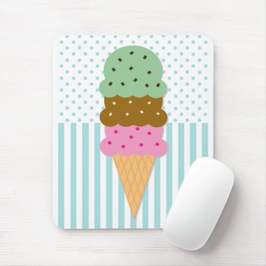 Ice Cream Cone Mousepad Muismat (Met muis)