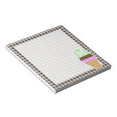 Ice Cream Cone on Bistre Brown Gingham Notitieblok (Schuin)