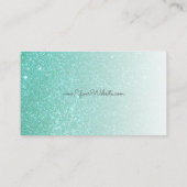 Ice Cream Cone on Blauwgroen Glitter Gradient Visitekaartje (Achterkant)