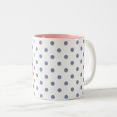 Ice Cream Cone on Cool Gray Polka Dots Tweekleurige Koffiemok (Voorkant rechts)