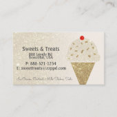 Ice Cream Cone on Ivory Glitter Gradient Visitekaartje (Voorkant)