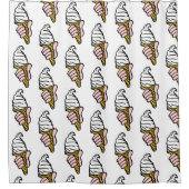Ice Cream Cone-ontwerp Douchegordijn (Voorkant)