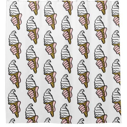Ice Cream Cone-ontwerp Douchegordijn (Voorkant)