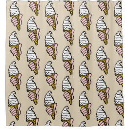 Ice Cream Cone-ontwerp Douchegordijn