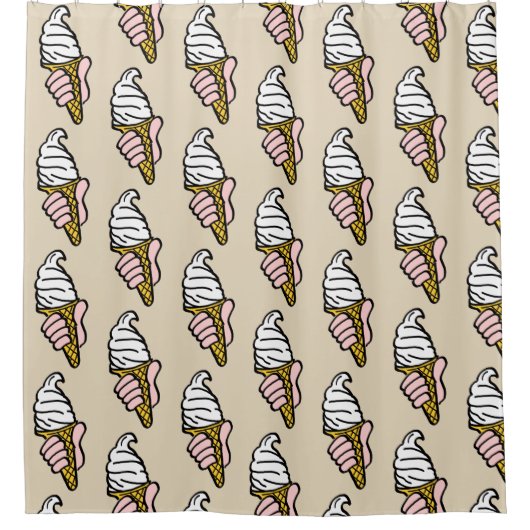 Ice Cream Cone-ontwerp Douchegordijn (Voorkant)