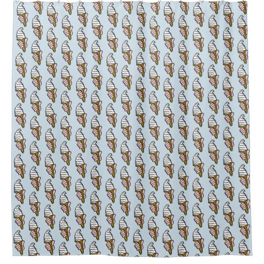 Ice Cream Cone-ontwerp Douchegordijn (Voorkant)