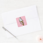 Ice Cream Cone-ontwerp Vierkante Sticker (Envelop)