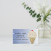 Ice Cream Cone op Blue Glitter Gradient Visitekaartje (Staand voorkant)