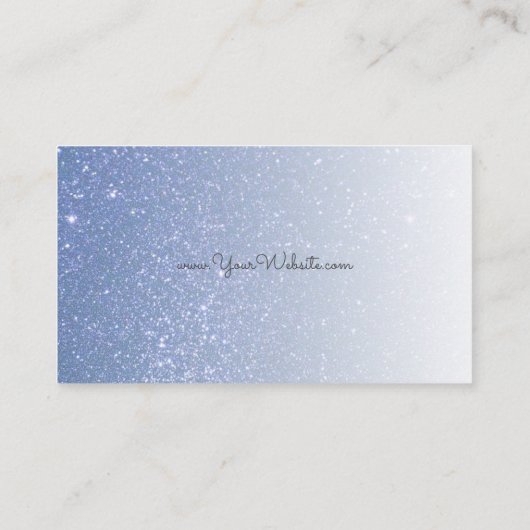 Ice Cream Cone op Blue Glitter Gradient Visitekaartje (Achterkant)