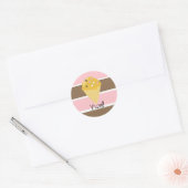 Ice Cream Cone op een Neapolitan Stripe Ronde Sticker (Envelop)