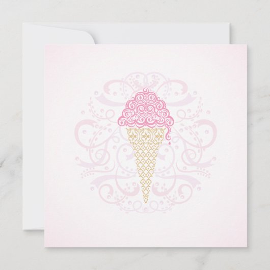 Ice Cream Cone Party-uitnodiging Kaart (Achterkant)