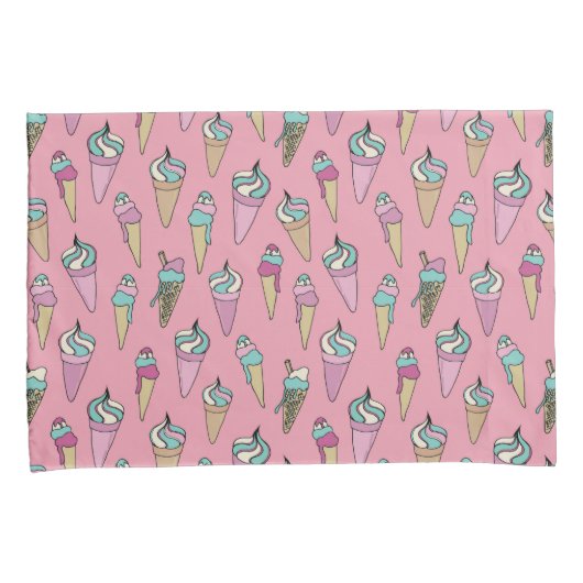 Ice Cream Cone Patroon Kussensloop (Voorkant-Rechts)