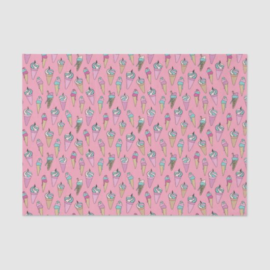 Ice Cream Cone-patroon Tissuepapier (Voorkant)