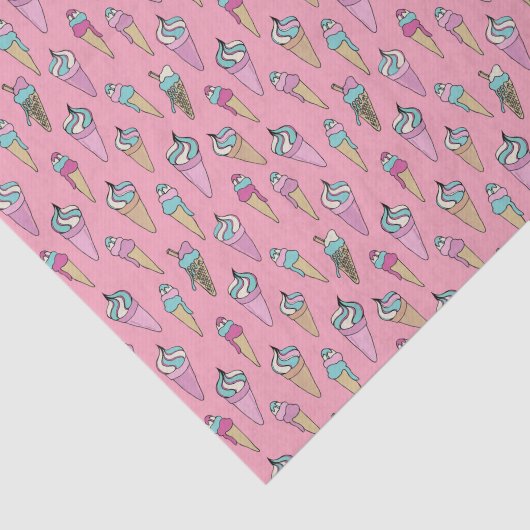 Ice Cream Cone-patroon Tissuepapier (Detail)