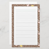 Ice Cream Cone Pattern on Brown Briefpapier (Voorkant / Achterkant)