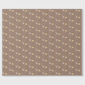 Ice Cream Cone Pattern on Brown Cadeaupapier (Vlak)