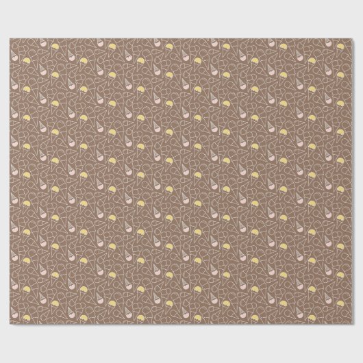 Ice Cream Cone Pattern on Brown Cadeaupapier (Vlak)