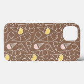 Ice Cream Cone Pattern on Brown Case-Mate iPhone Case (Achterkant (horizontaal))