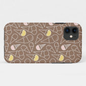 Ice Cream Cone Pattern on Brown Case-Mate iPhone Case (Achterkant (horizontaal))