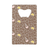 Ice Cream Cone Pattern on Brown Creditkaart Flessenopener (Voorkant)