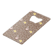 Ice Cream Cone Pattern on Brown Creditkaart Flessenopener (Achterkant Gekanteld)