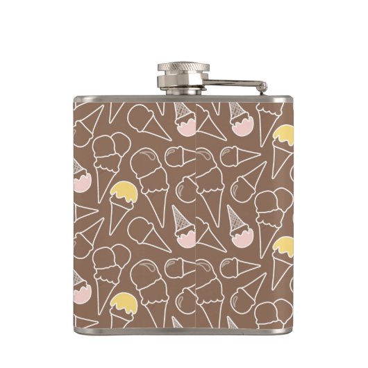 Ice Cream Cone Pattern on Brown Heupfles (Achterkant)