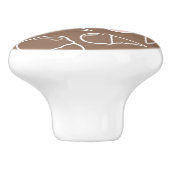 Ice Cream Cone Pattern on Brown Keramische Knop (Zijkant)