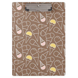 Ice Cream Cone Pattern on Brown Klembord