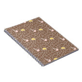 Ice Cream Cone Pattern on Brown Notitieboek (Rechterzijde)