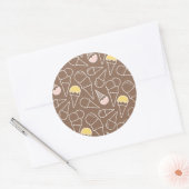 Ice Cream Cone Pattern on Brown Ronde Sticker (Envelop)