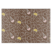 Ice Cream Cone Pattern on Brown Snijplank (Voorkant)