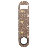 Ice Cream Cone Pattern on Brown Speed Flessenopener (Voorkant)