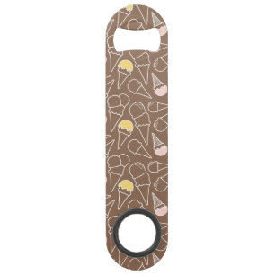 Ice Cream Cone Pattern on Brown Speed Flessenopener