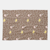 Ice Cream Cone Pattern on Brown Theedoek (Horizontaal)