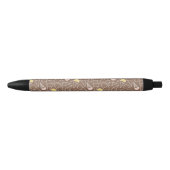 Ice Cream Cone Pattern on Brown Zwarte Inkt Pen (Voorkant)