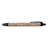 Ice Cream Cone Pattern on Brown Zwarte Inkt Pen (Bovenkant)